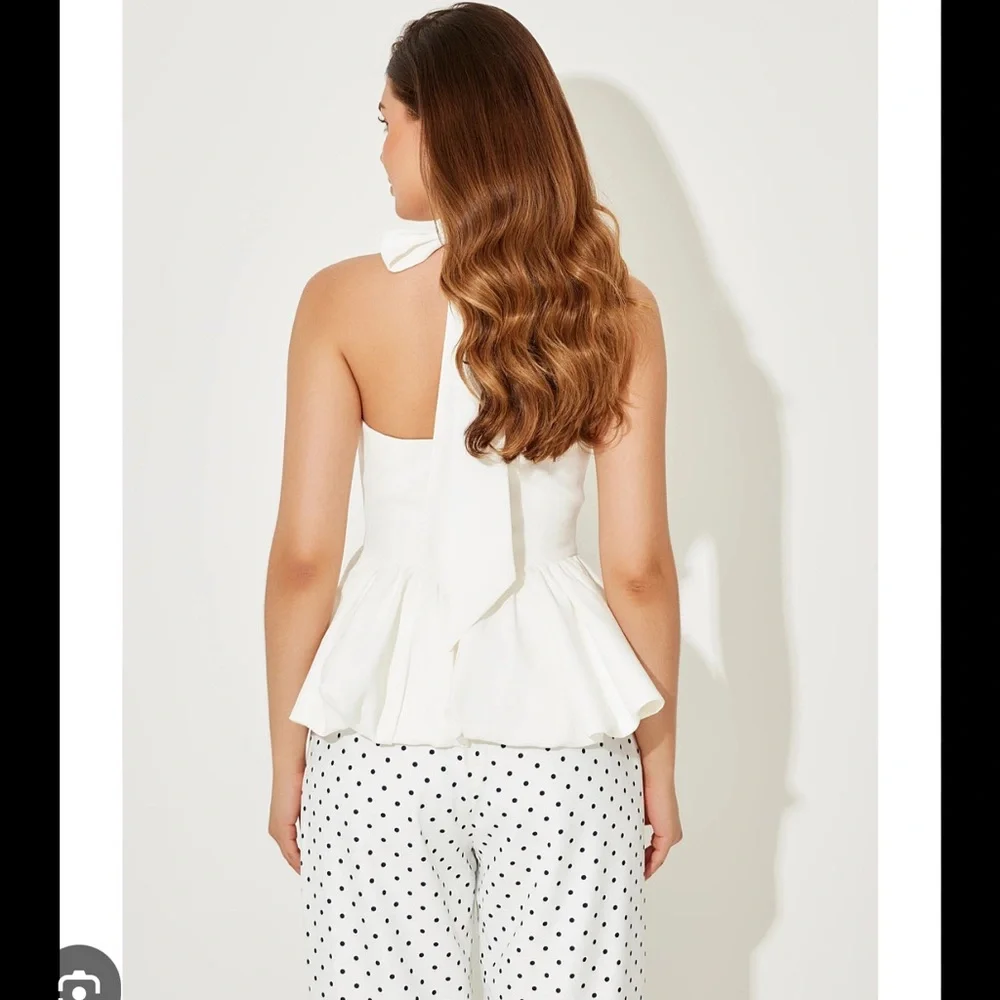 Odd Muse Peplum Top with Bow - Size XS - Picture 2 of 2